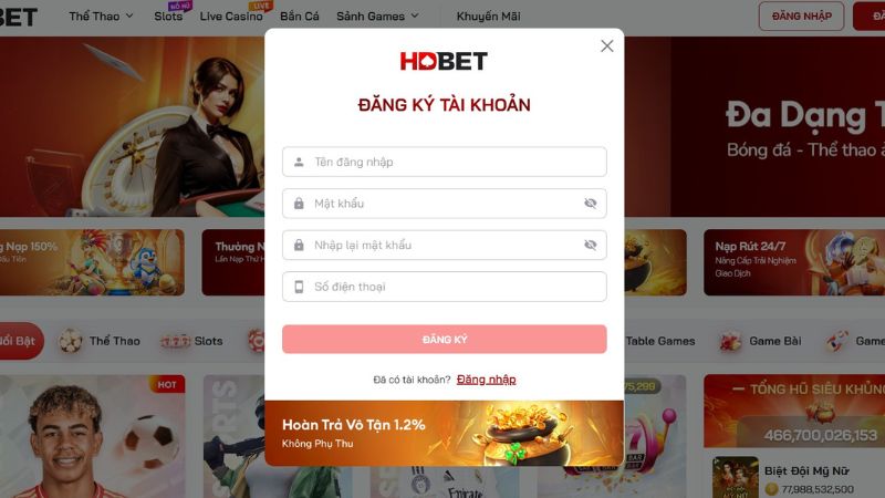 Đăng ký HDBET thực hiện rất đơn giản để được xét duyệt nhanh