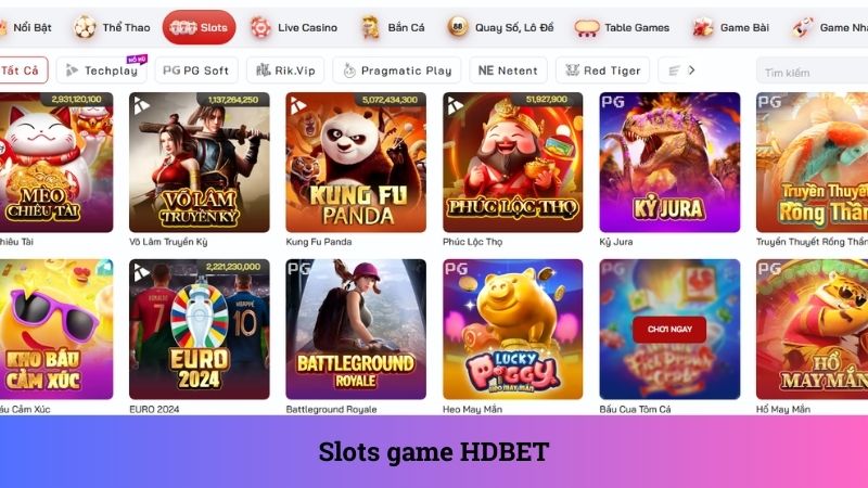 Danh mục slots game HDBET được người chơi tin chọn trải nghiệm